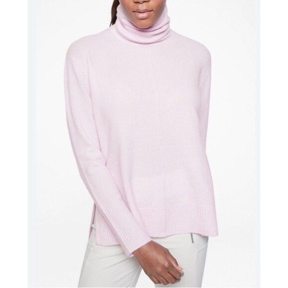 Athleta Sweater Womens Small Transit Merino Wool Pullover Turtleneck Light Pink - Picture 2 of 9